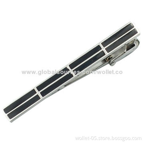 Classical Men's 316L Stainless Steel Tie Clip with Enamel, High-polished
